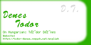 denes todor business card